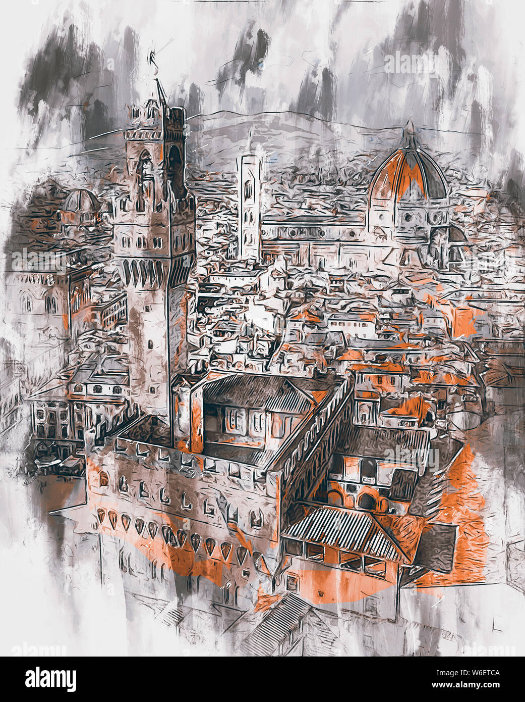 Florence au Moyen Âge était un important artistique, culturel, commercial, politique, économique et financier Banque D'Images