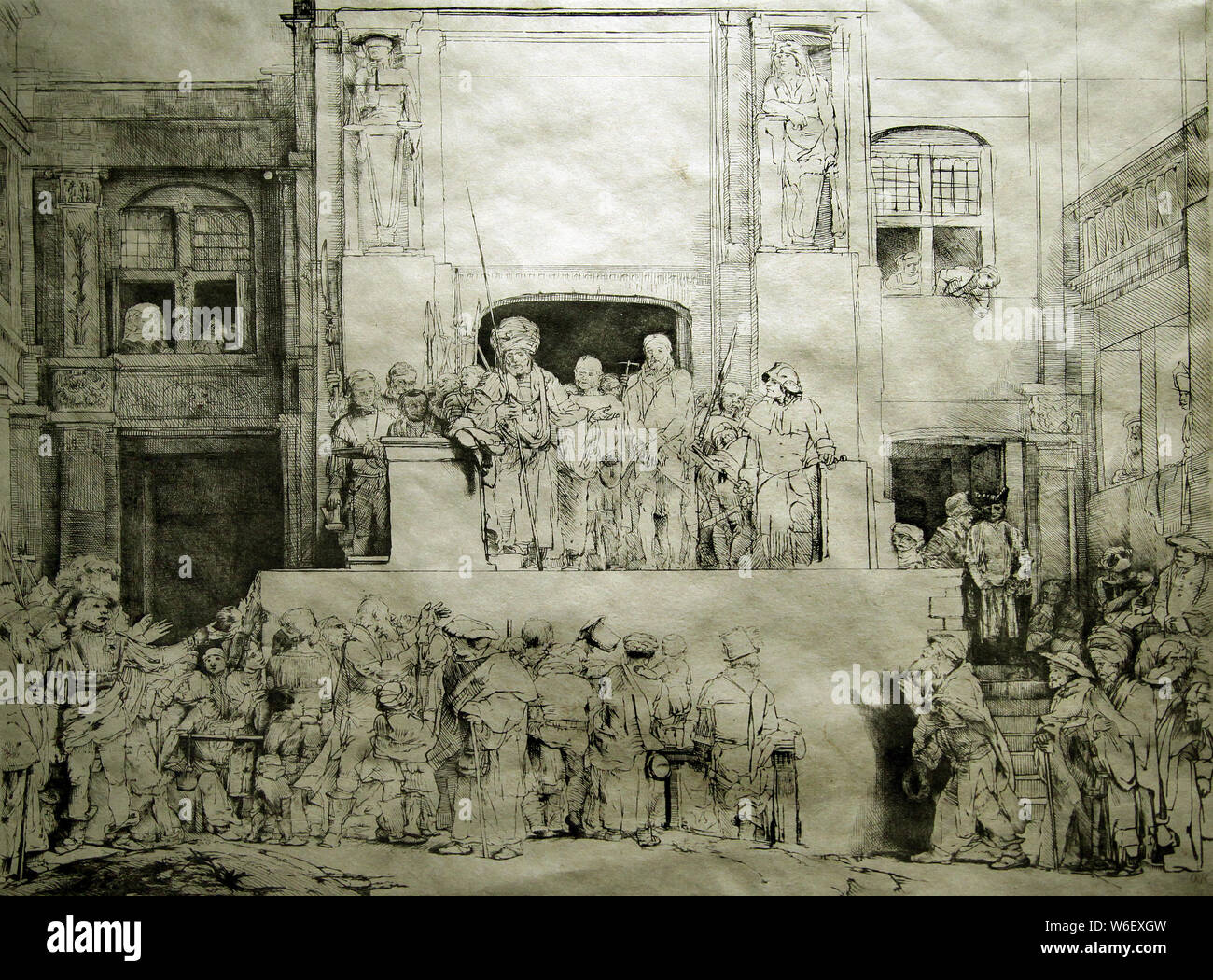 Christ montré au peuple (v) 1655 Rembrandt Harmenszoon van Rijn 15 Juillet 1606 - 4 octobre 1669 peintre graveur et dessinateur. Banque D'Images