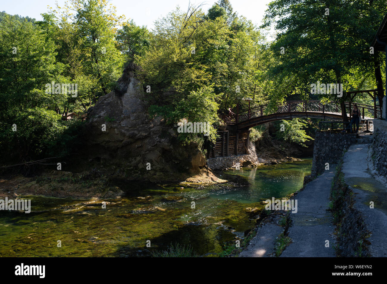 Cascade sur la rivière Una, Kostela, Bihac, Bosnie-Herzégovine, Europe Banque D'Images