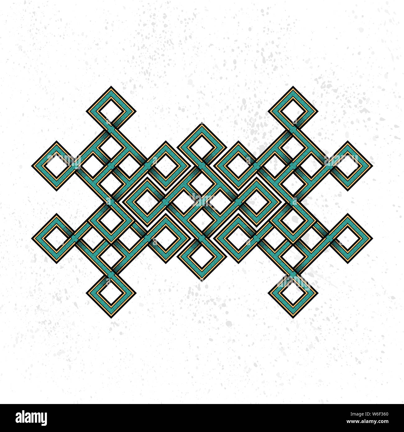Chiffres carrés celtique isolé sur fond blanc grunge Illustration de Vecteur