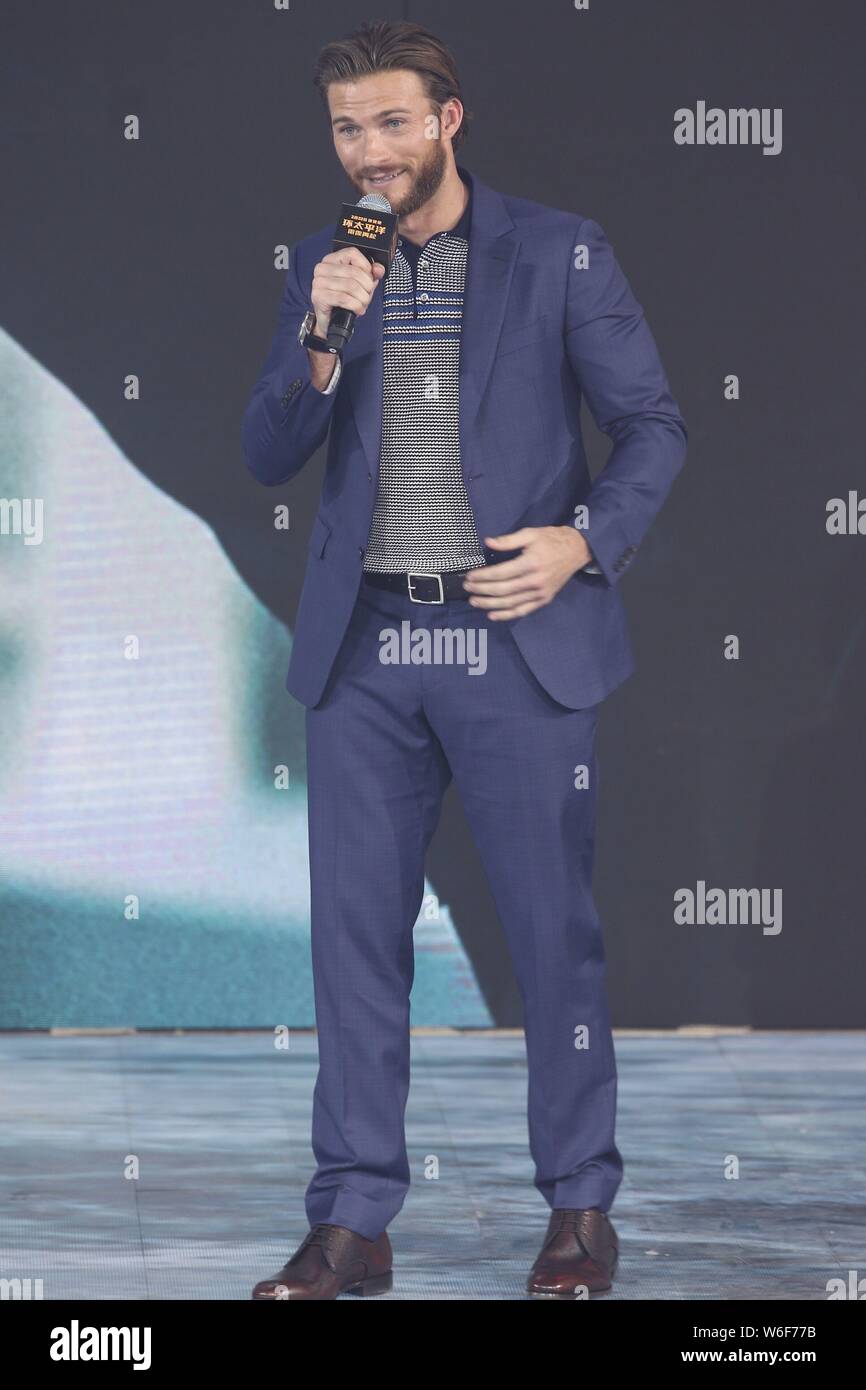 L'acteur américain et le modèle Scott Eastwood assiste à un événement pour Premiere film 'PacificRim : Uprising' à Beijing, Chine, 12 mars 2018. Banque D'Images