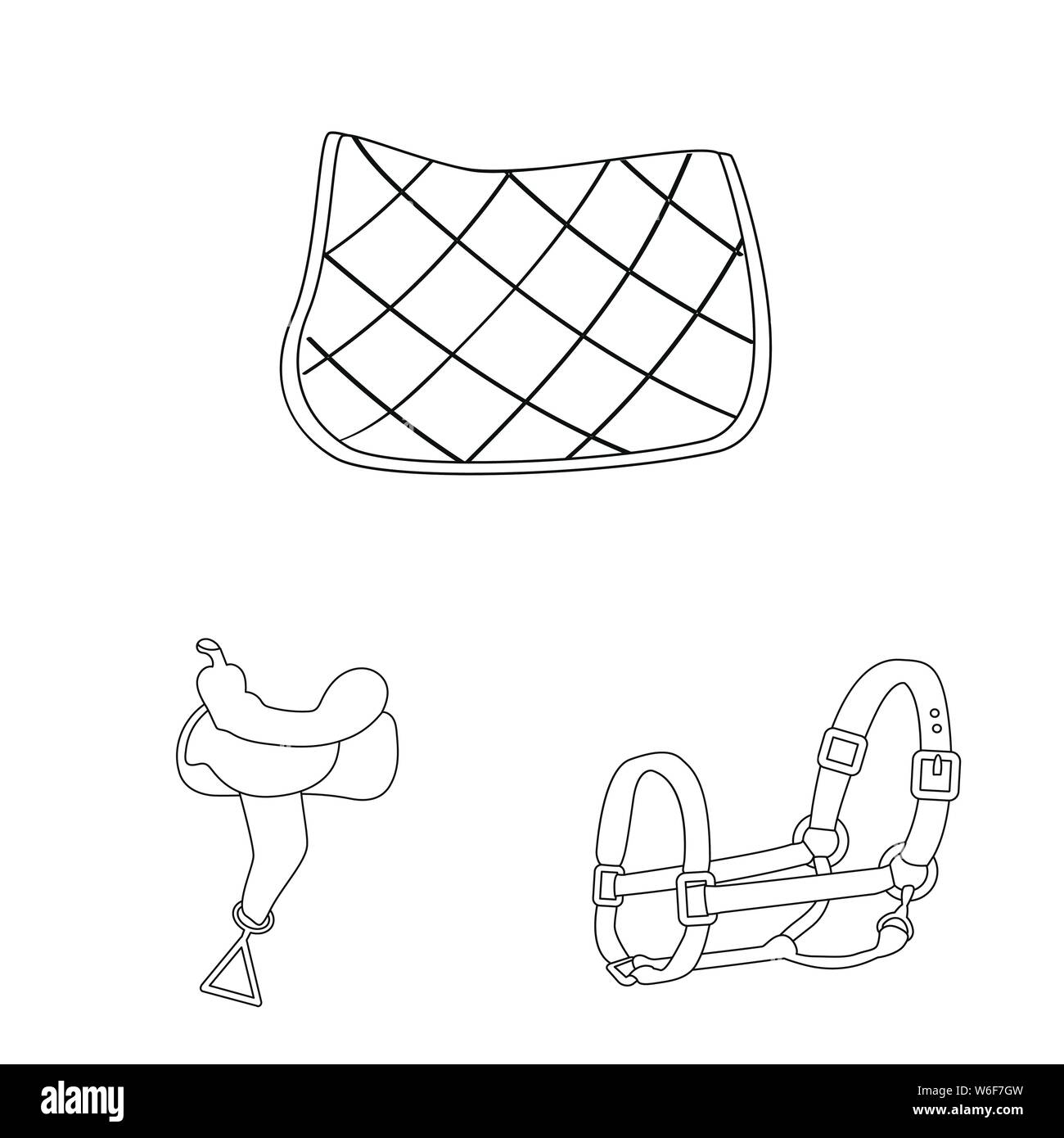 De l'objet isolé et équestre logo. Collection de l'cheval et symbole de l'action pour le web. Illustration de Vecteur