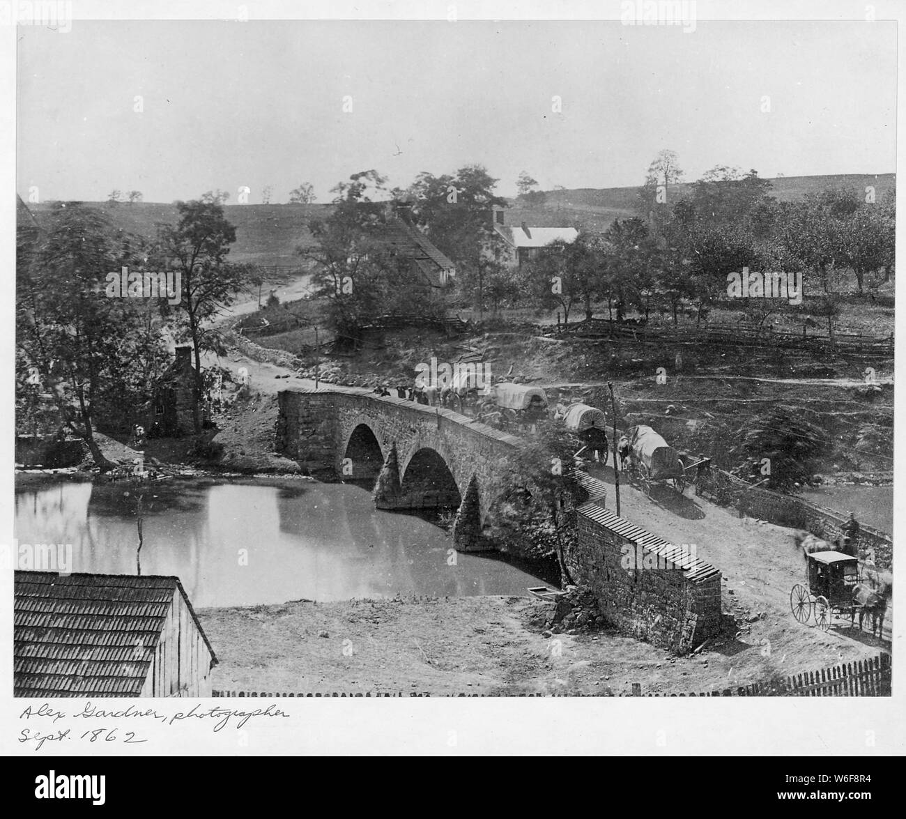 Pont d'Antietam, Maryland. 1862 Septembre. (Photo par Alexander Gardner) Banque D'Images