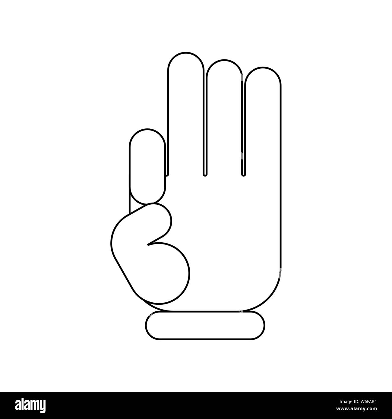 Signe de doigt OK isolés. Symbole main vector illustration Illustration de Vecteur