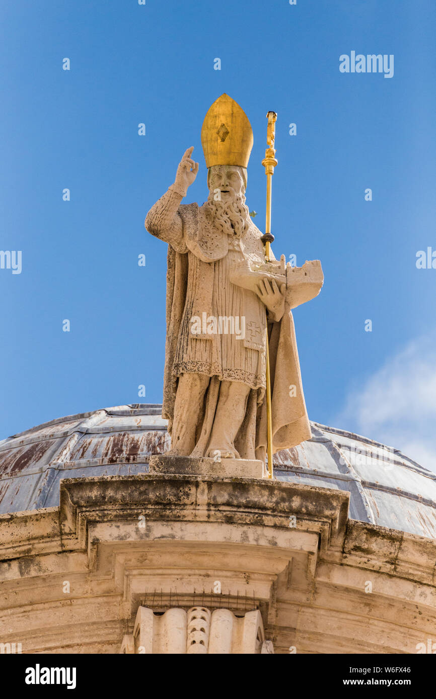 05 mai 2019, Dubrovnik, Croatie. L'église de St Blaise. Détail architectural Banque D'Images