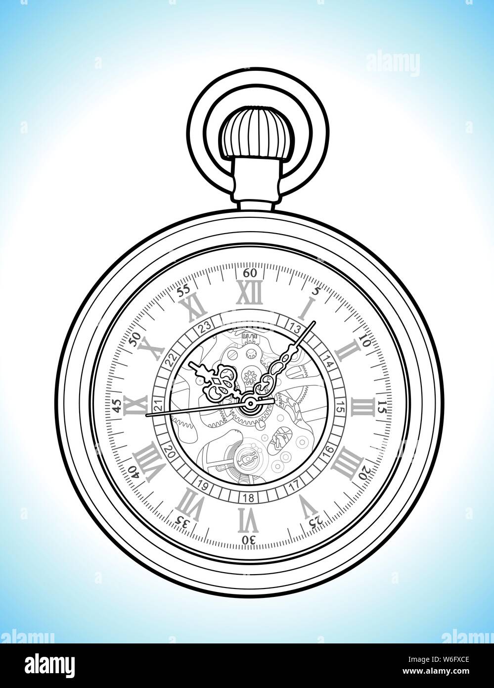 Retro watch croquis vecteur illustration ligne simple Illustration de Vecteur
