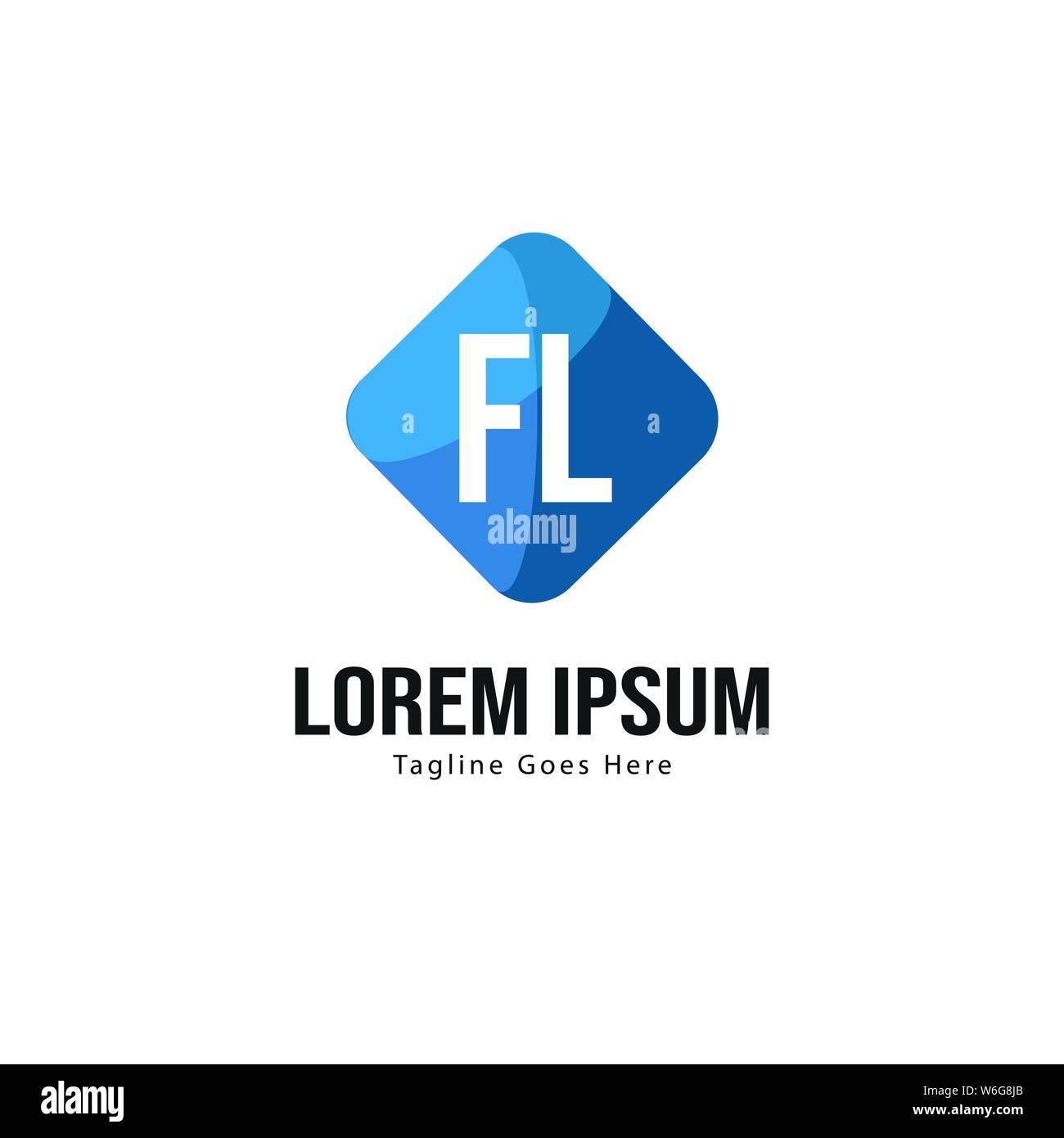 Logo FL Initial modèle avec cadre moderne. Lettre FL minimaliste design logo vector illustration Illustration de Vecteur