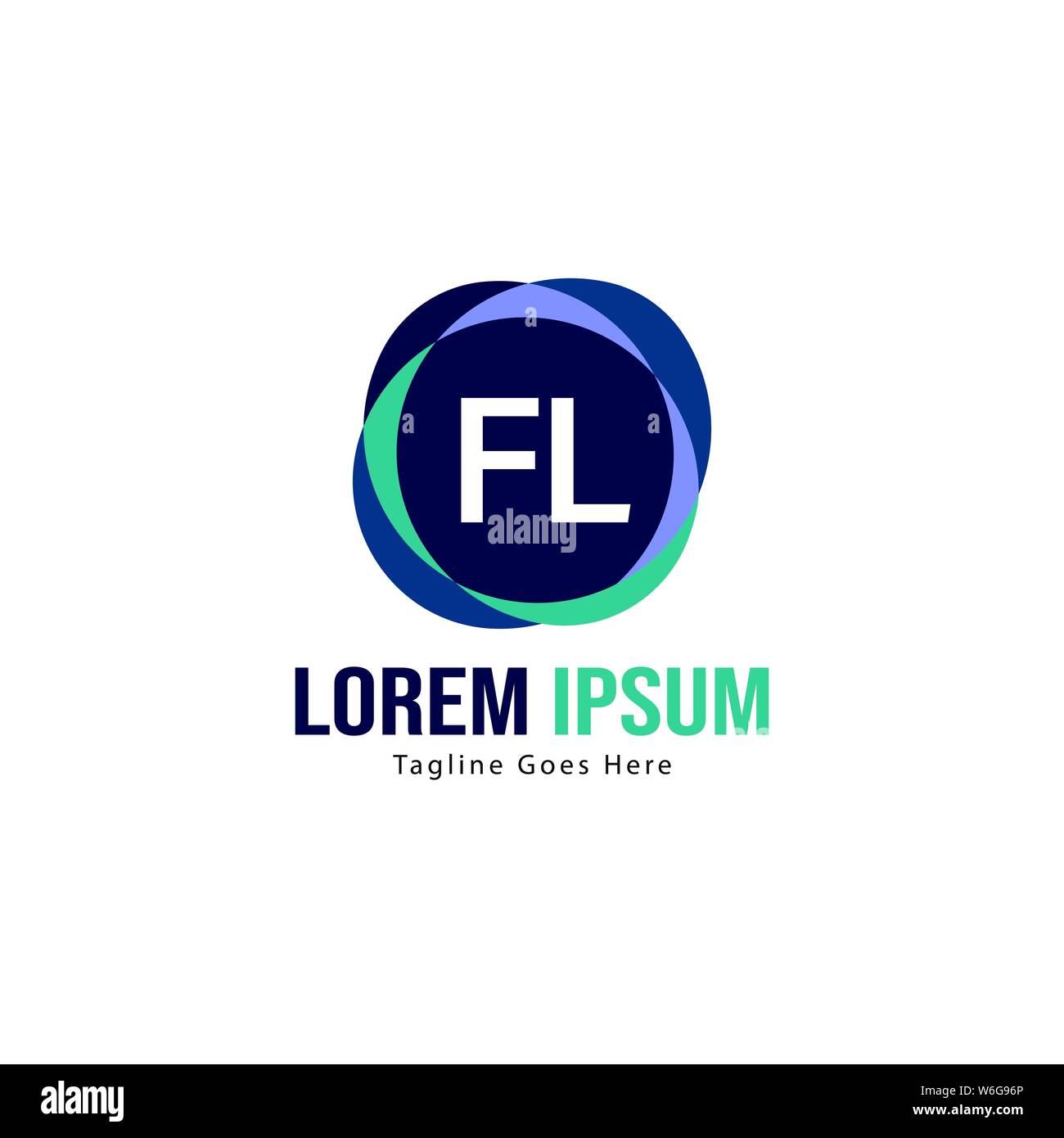 Logo FL Initial modèle avec cadre moderne. Lettre FL minimaliste design logo vector illustration Illustration de Vecteur