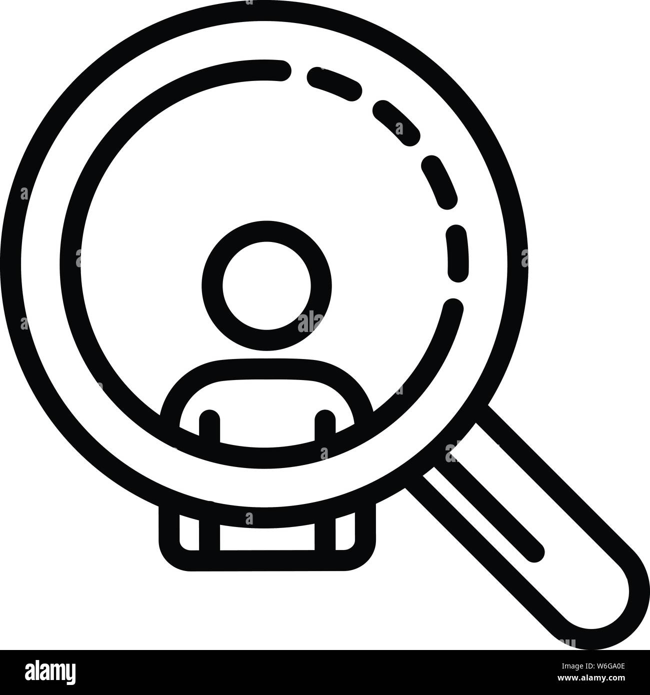 Recherche clients, icône de style contour Illustration de Vecteur