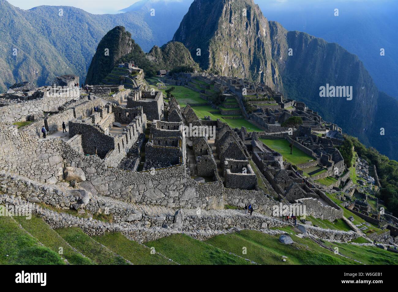 15e siècle citadelle Inca, Machu Picchu Banque D'Images