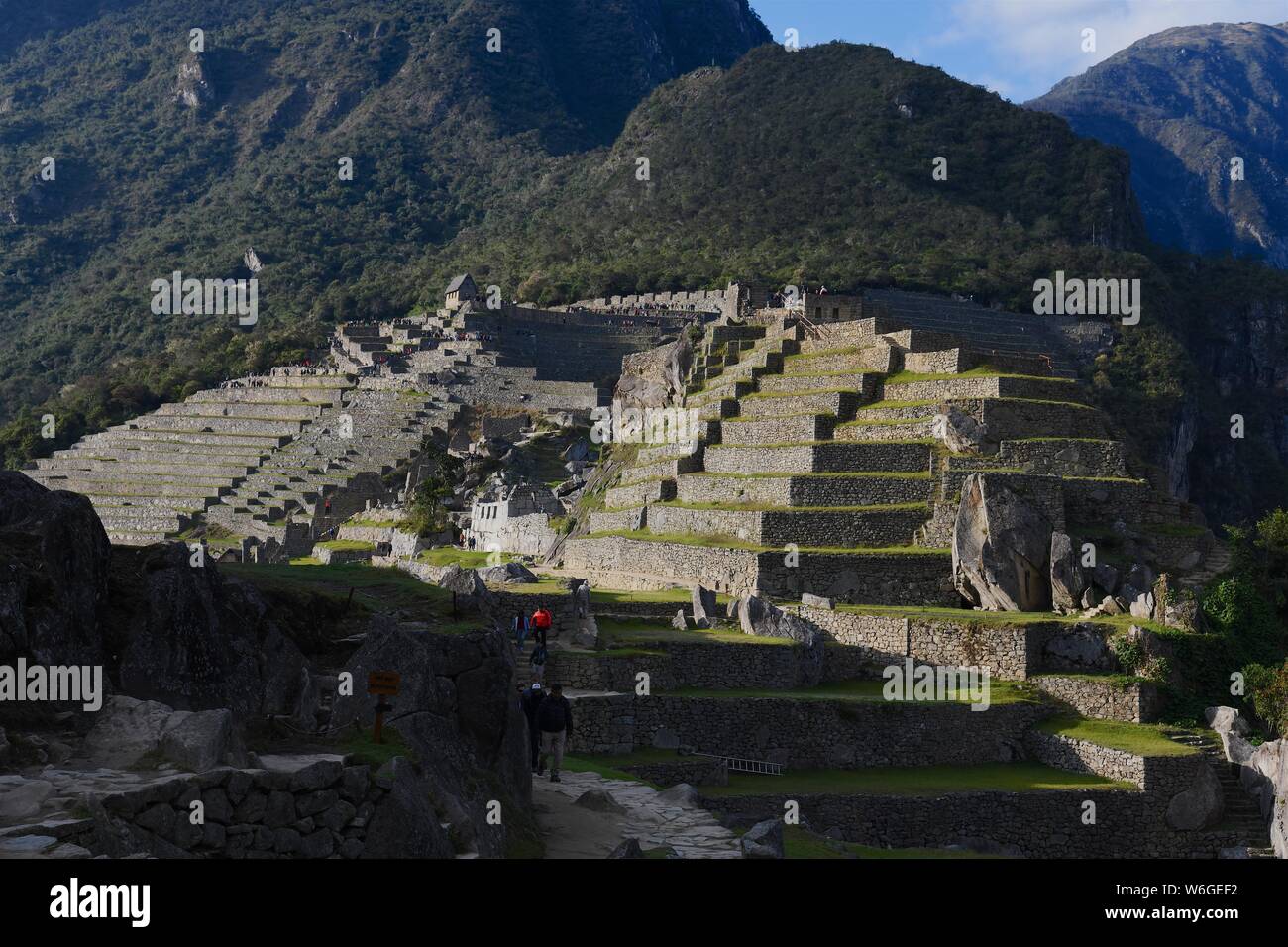 15e siècle citadelle Inca, Machu Picchu Banque D'Images