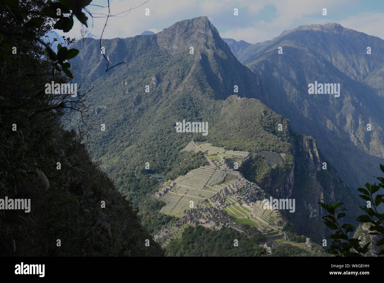 15e siècle citadelle Inca, Machu Picchu Banque D'Images