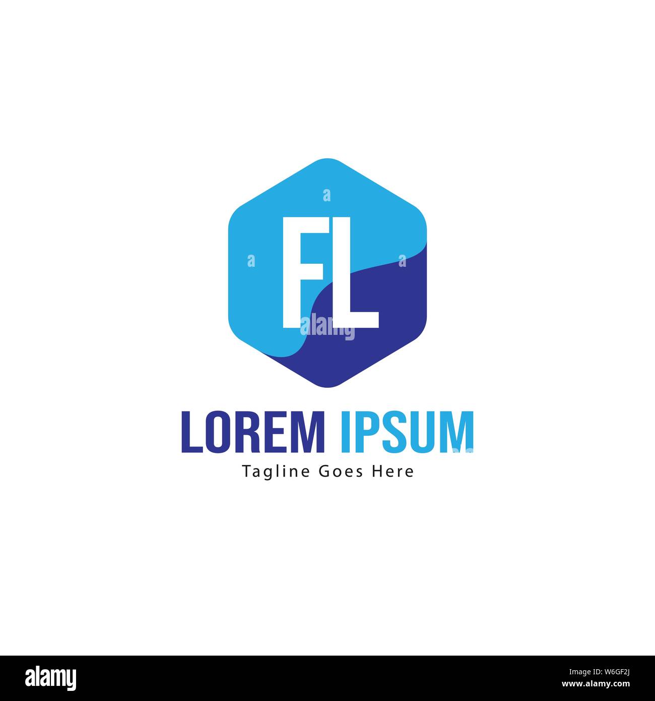 Logo FL Initial modèle avec cadre moderne. Lettre FL minimaliste design logo vector illustration Illustration de Vecteur