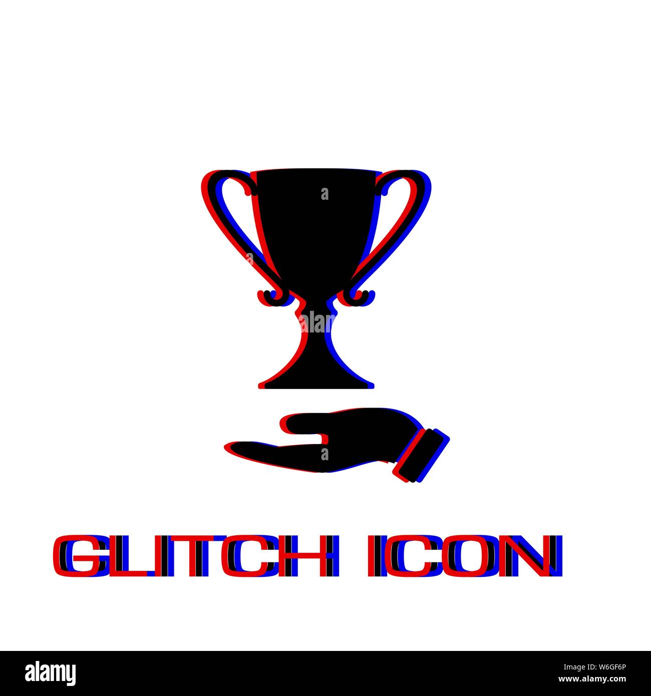 Icône trophée télévision. Pictogramme - Simple effet glitch. Symbole d'illustration vectorielle Illustration de Vecteur