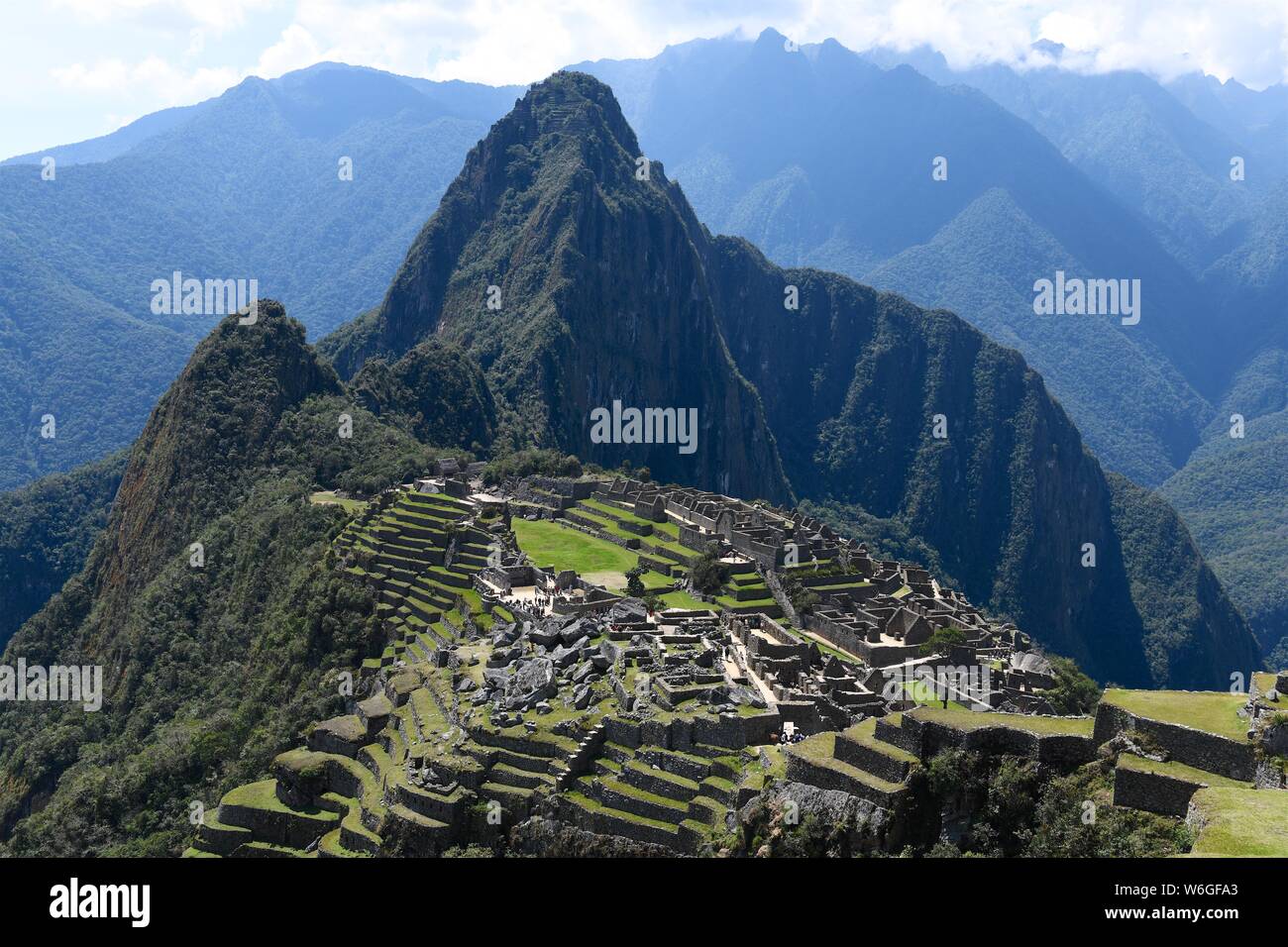 15e siècle citadelle Inca, Machu Picchu Banque D'Images