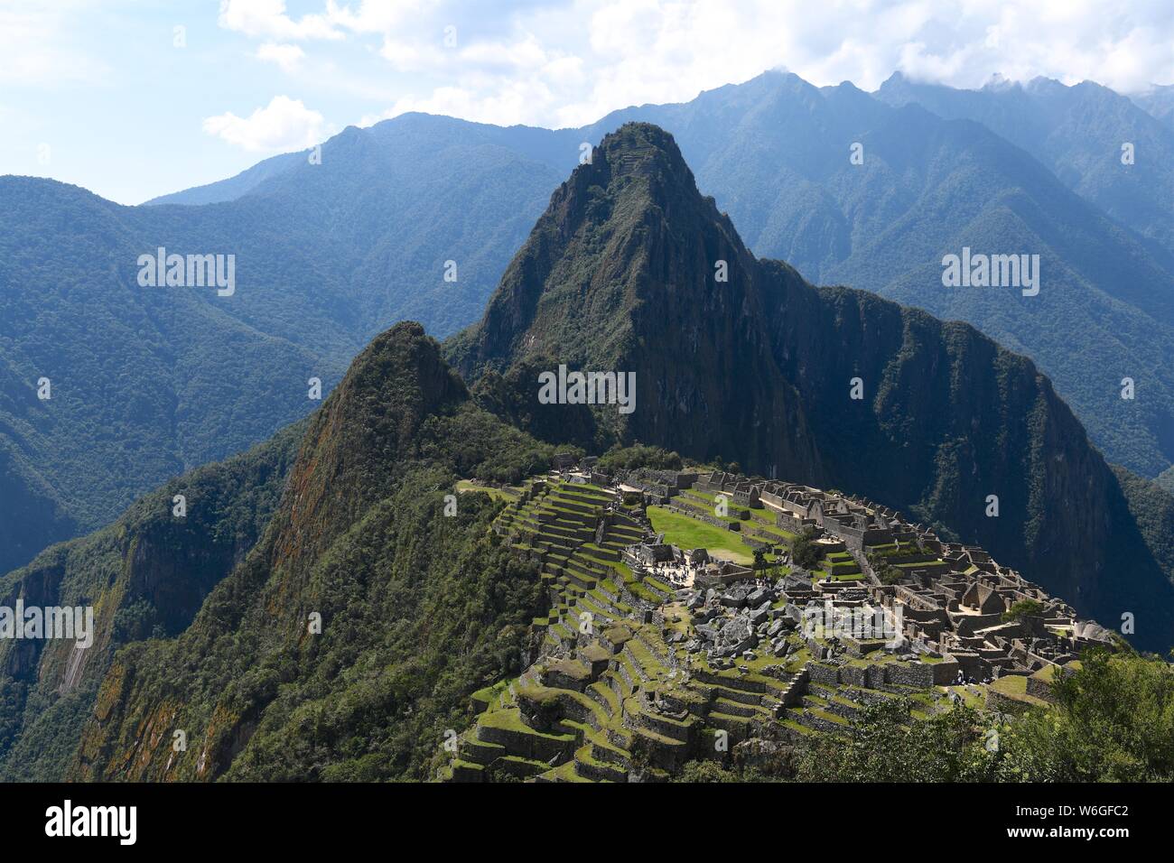 15e siècle citadelle Inca, Machu Picchu Banque D'Images