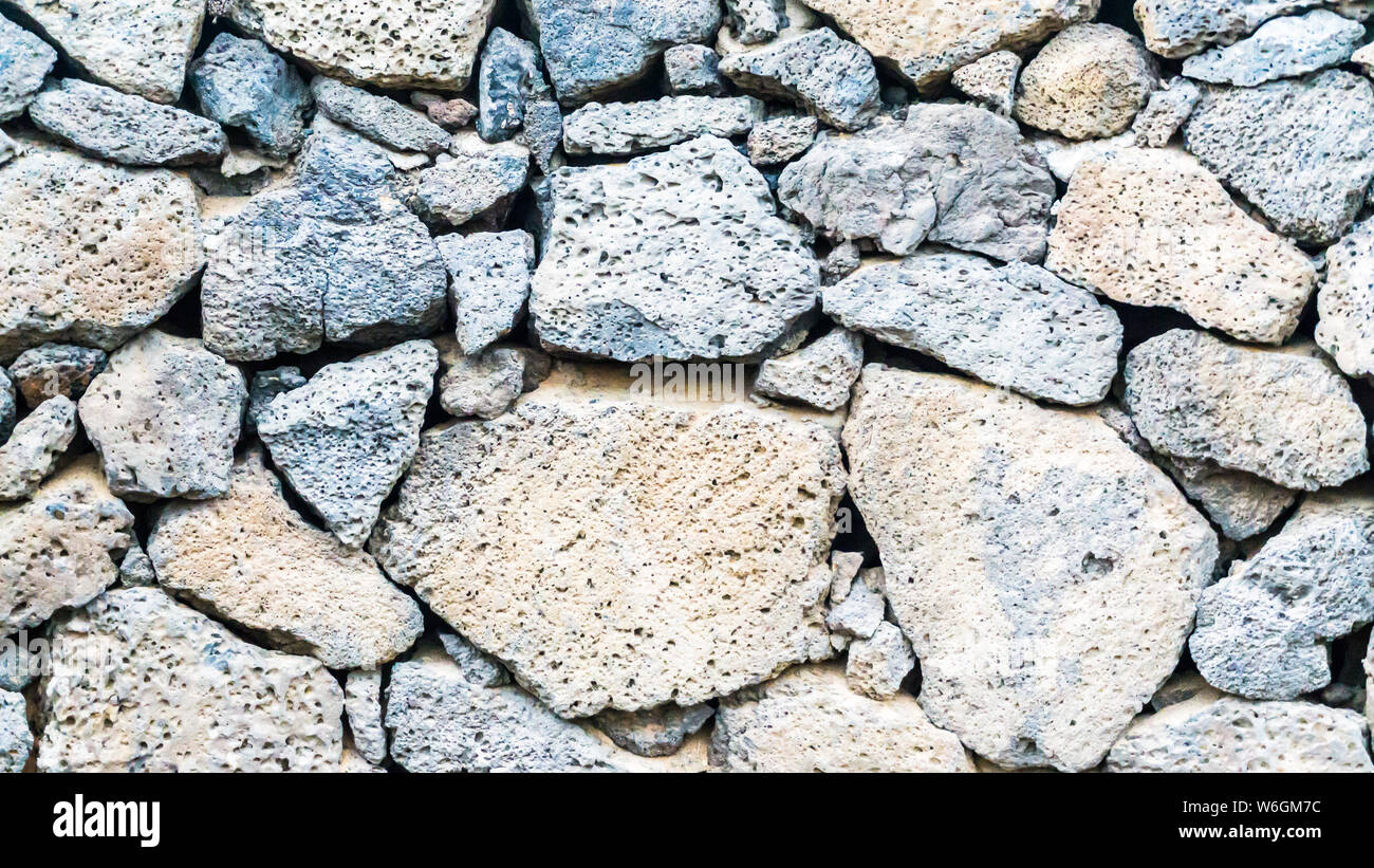 Mur de pierres de lave Banque D'Images
