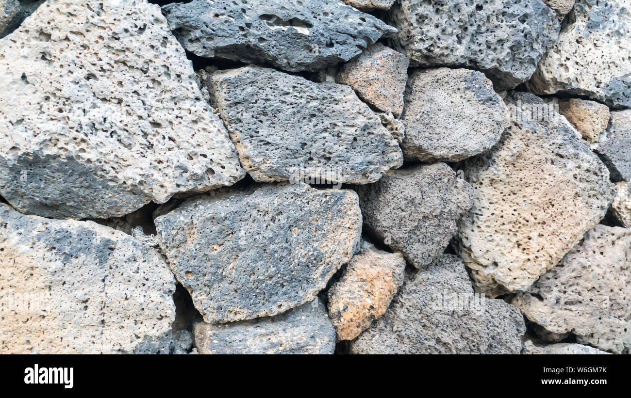 Mur de pierres de lave Banque D'Images