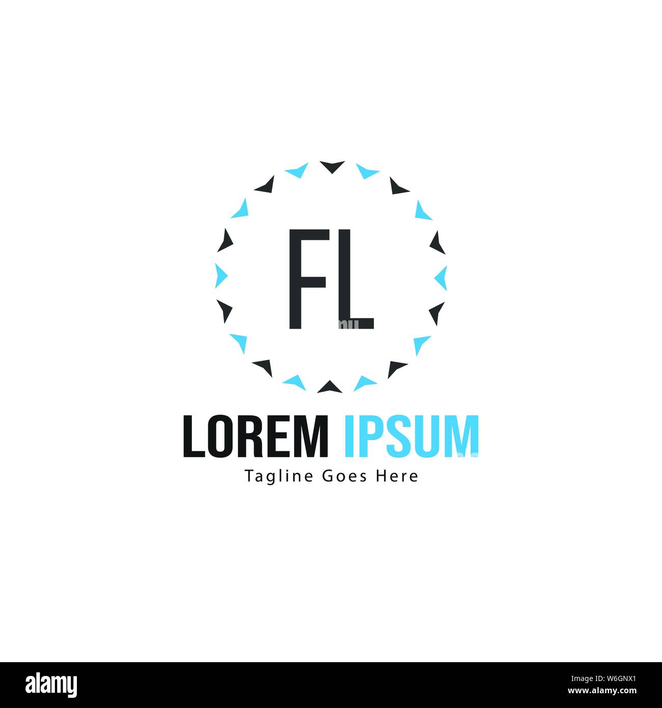Logo FL Initial modèle avec cadre moderne. Lettre FL minimaliste design logo vector illustration Illustration de Vecteur