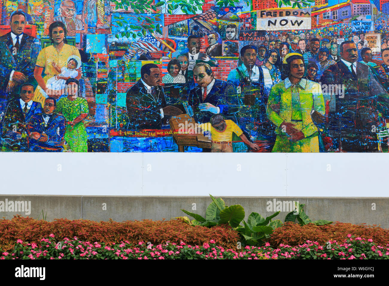 ,Peinture murale du mémorial Martin Luther King par Louis Delsarte,Martin Luther King,le lieu historique national de la Géorgie,USA,Atlanta Banque D'Images