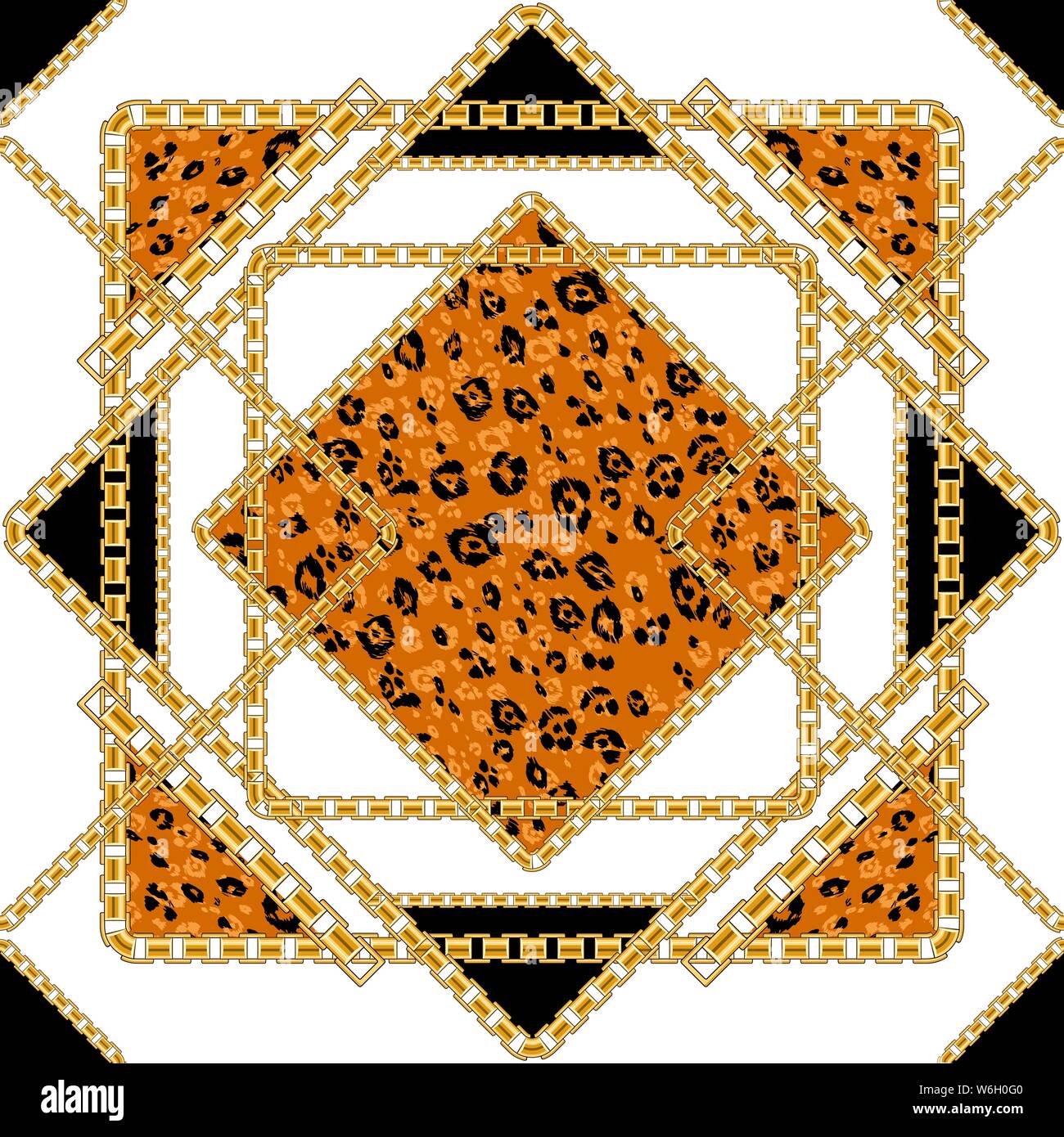 Leopard noir et or isolated Illustration de Vecteur