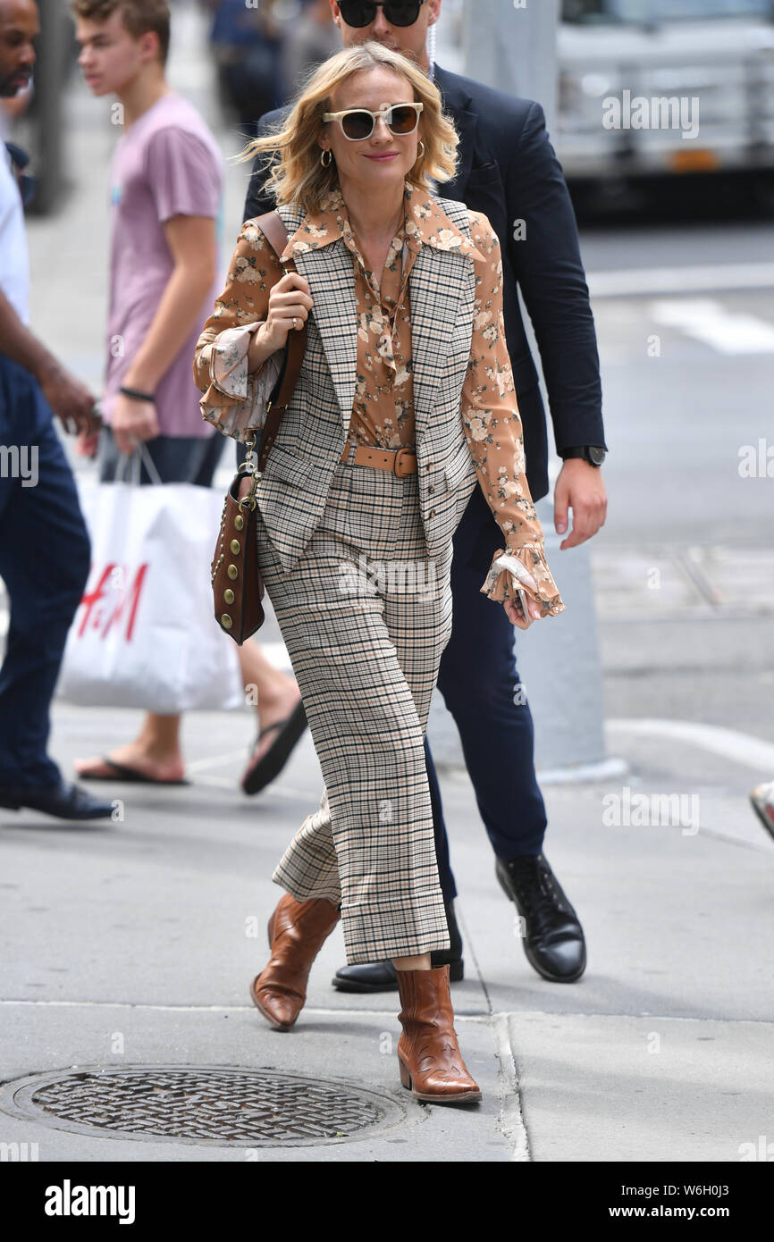 Diane Kruger quitte le studio de création le 18 juillet 2019 à New York. Banque D'Images