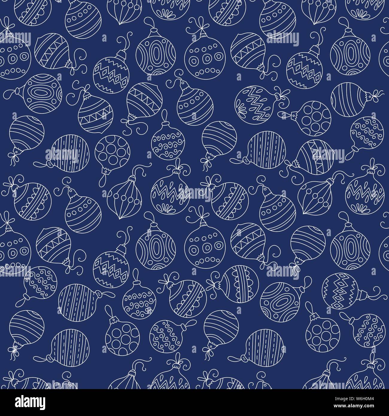 Modèle vectoriel continu avec des boules de Noël. Illustration de l'hiver pour des conceptions modernes. Illustration de Vecteur