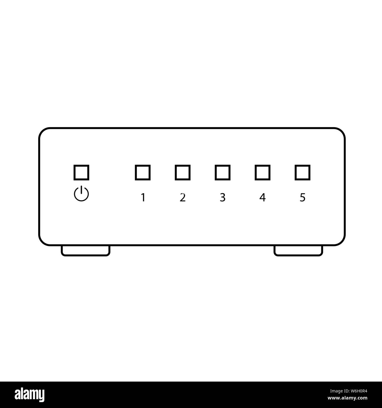 L'icône du commutateur Ethernet. Contours Design Simple avec AVC. modifiable Vector Illustration. Illustration de Vecteur