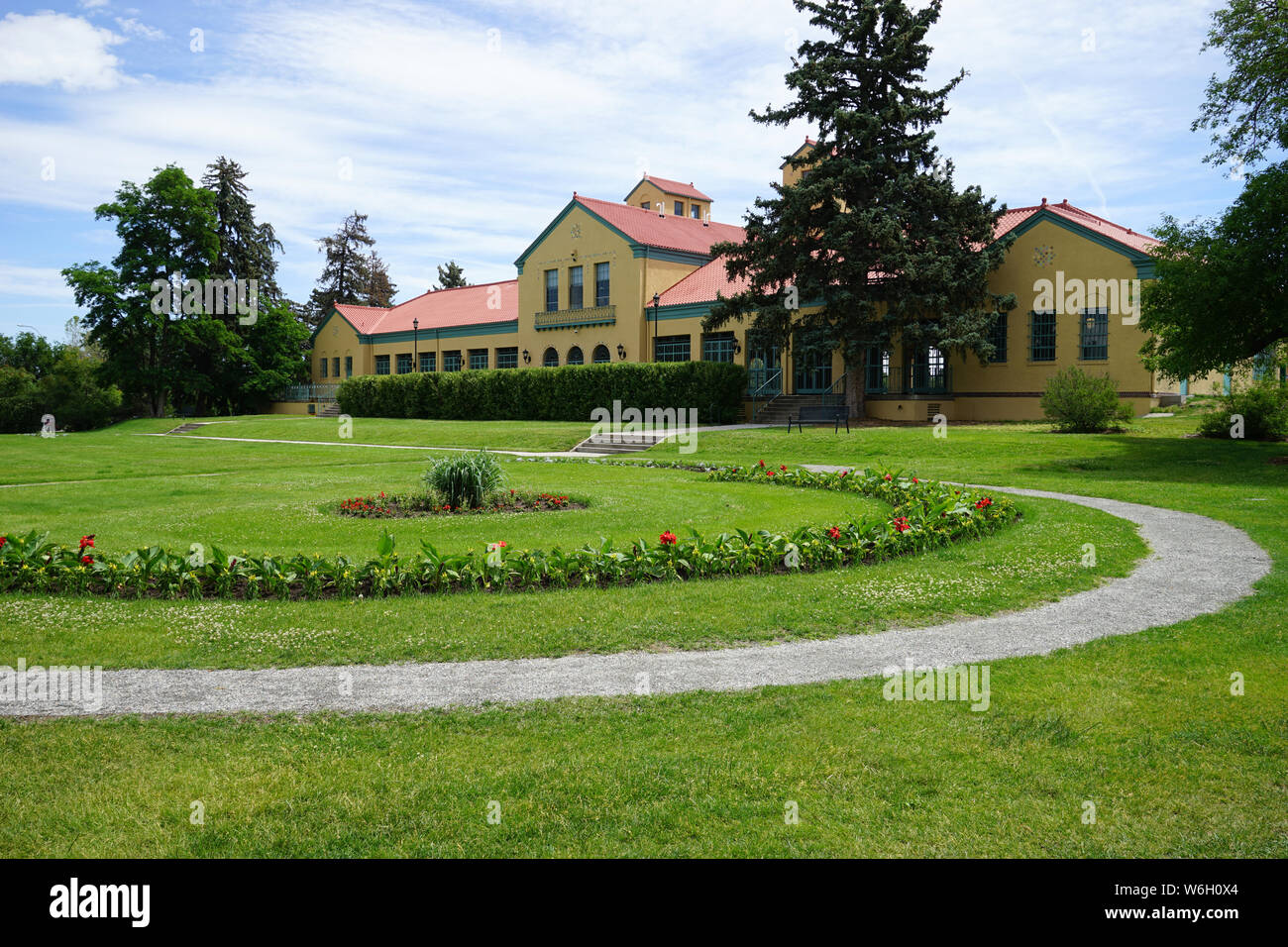 Le Pavillon du Parc de la ville de Denver a été construit en 1929. Le monument de style espagnol est sur la US National Register of Historic Places. Banque D'Images