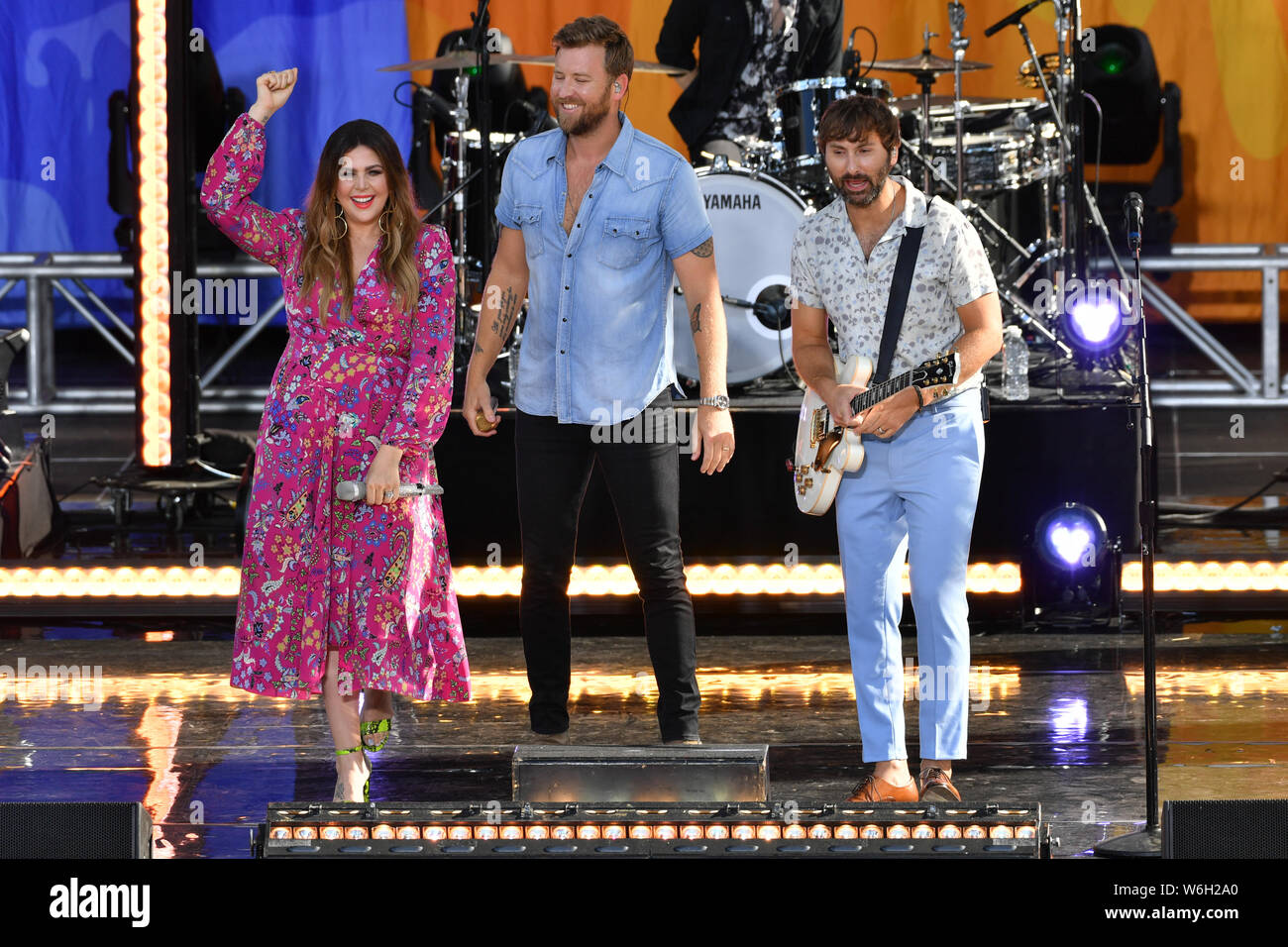 'Good Morning America', New York, USA - 26 juillet 2019 - Lady Antebellum - Charles Kelley, Hillary Scott et Dave Haywood Banque D'Images