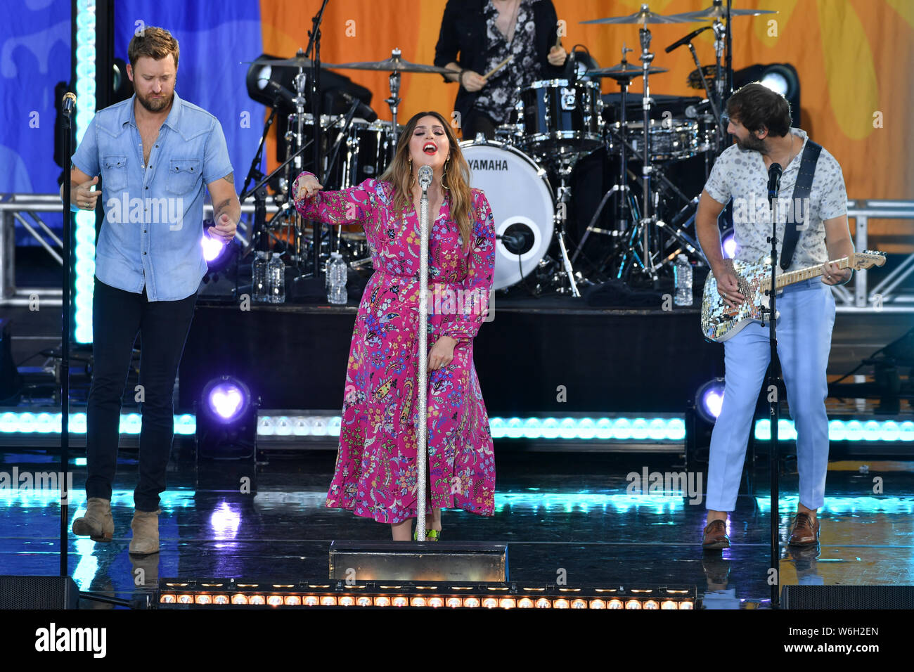 'Good Morning America', New York, USA - 26 juillet 2019 - Lady Antebellum - Charles Kelley, Hillary Scott et Dave Haywood Banque D'Images