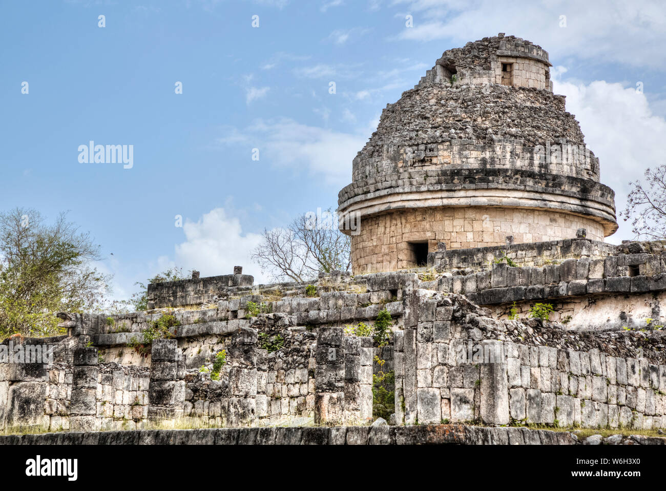 Observatoire (caracol), Chichen Itza, Site du patrimoine mondial de l'UNESCO, Yucatan, Mexique Banque D'Images
