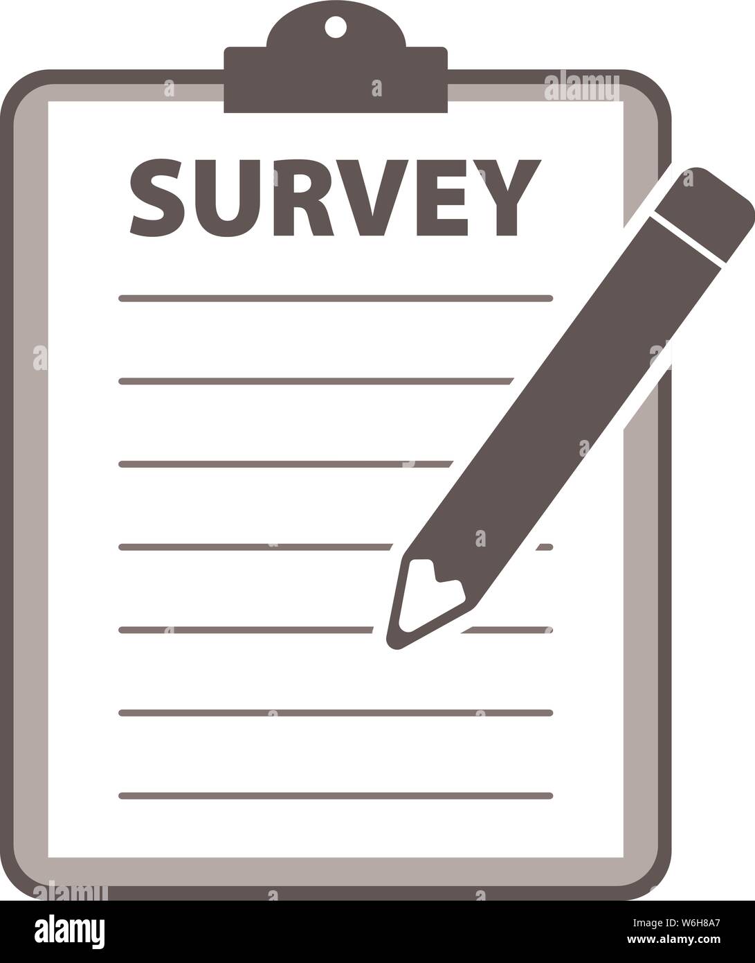 Sondage plat simple icône avec le presse-papiers et crayon vector illustration Illustration de Vecteur