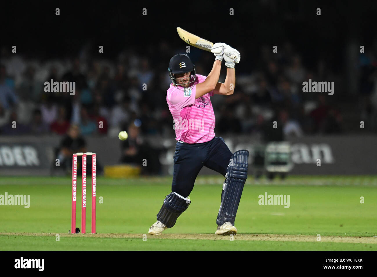 Londres, Royaume-Uni. 1er août 2019. Au cours de T20 Middesex entre dispositif souffle de vitalité vs Kent à l'Éternel Cricket Ground le Jeudi, août 01, 2019 à Londres en Angleterre. Credit : Taka G Wu/Alamy Live News Banque D'Images