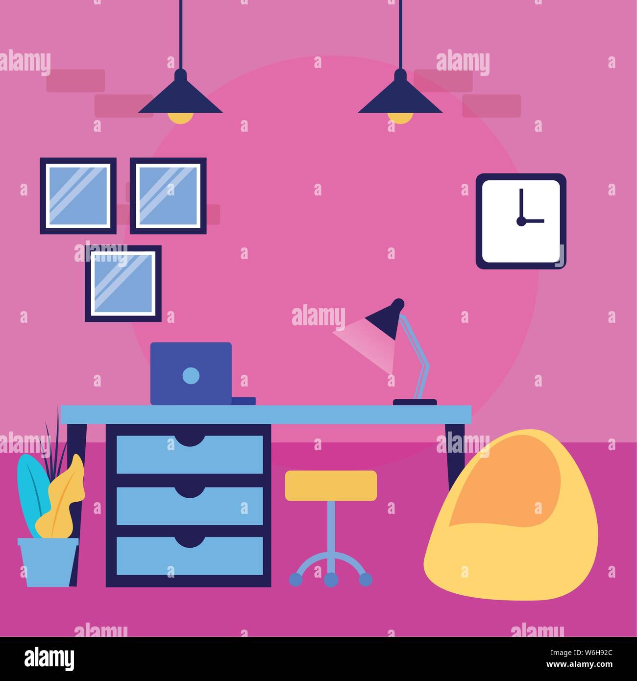 Vecteur conception de meubles pour bureau Illustration de Vecteur