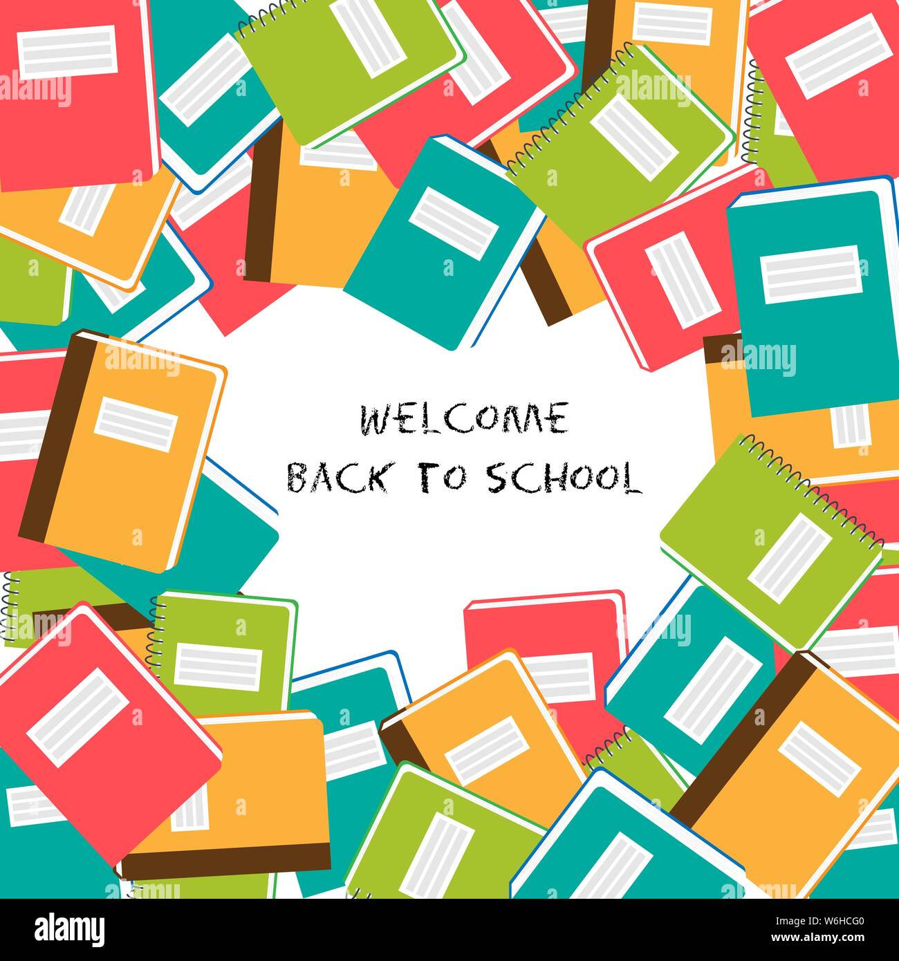 Bienvenue à l'école - avec l'arrière-plan couleur eps10 ordinateur portable de l'école Illustration de Vecteur