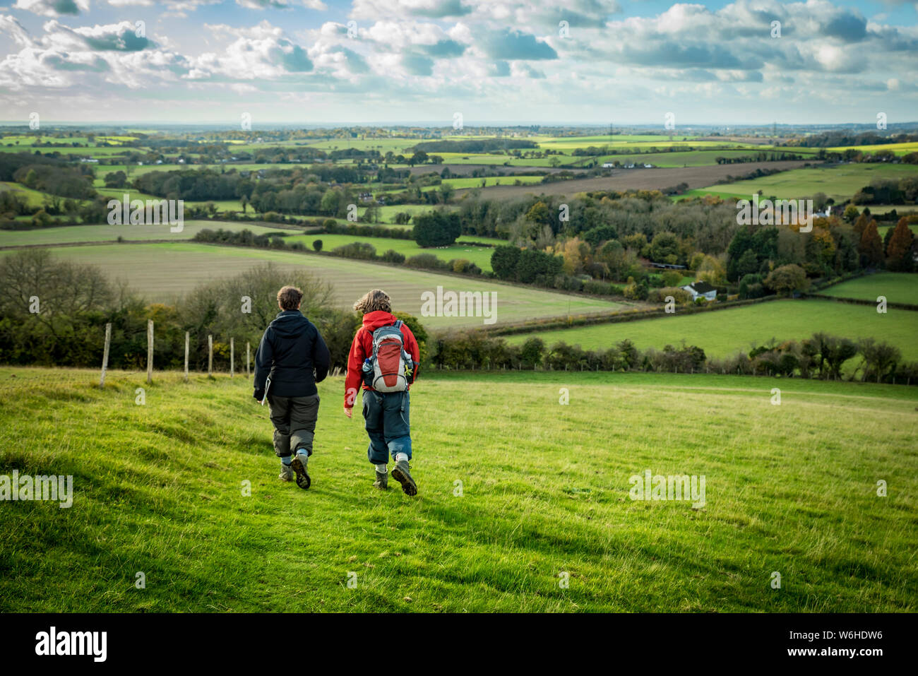 Balade dans les North Downs Way, le sud de l'Angleterre ; l'Angleterre Banque D'Images