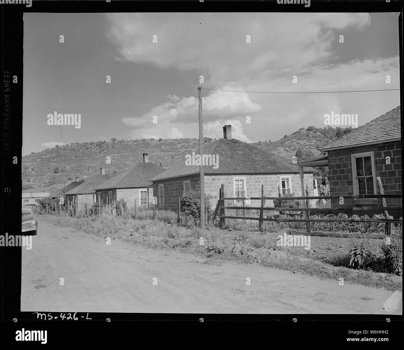 Foyers pour mineurs dans le logement d'entreprise projet. L'ours Canyon Coal Company, Bear Canyon # 6 Mine, Vallorso, Las Animas Comté (Colorado). Banque D'Images