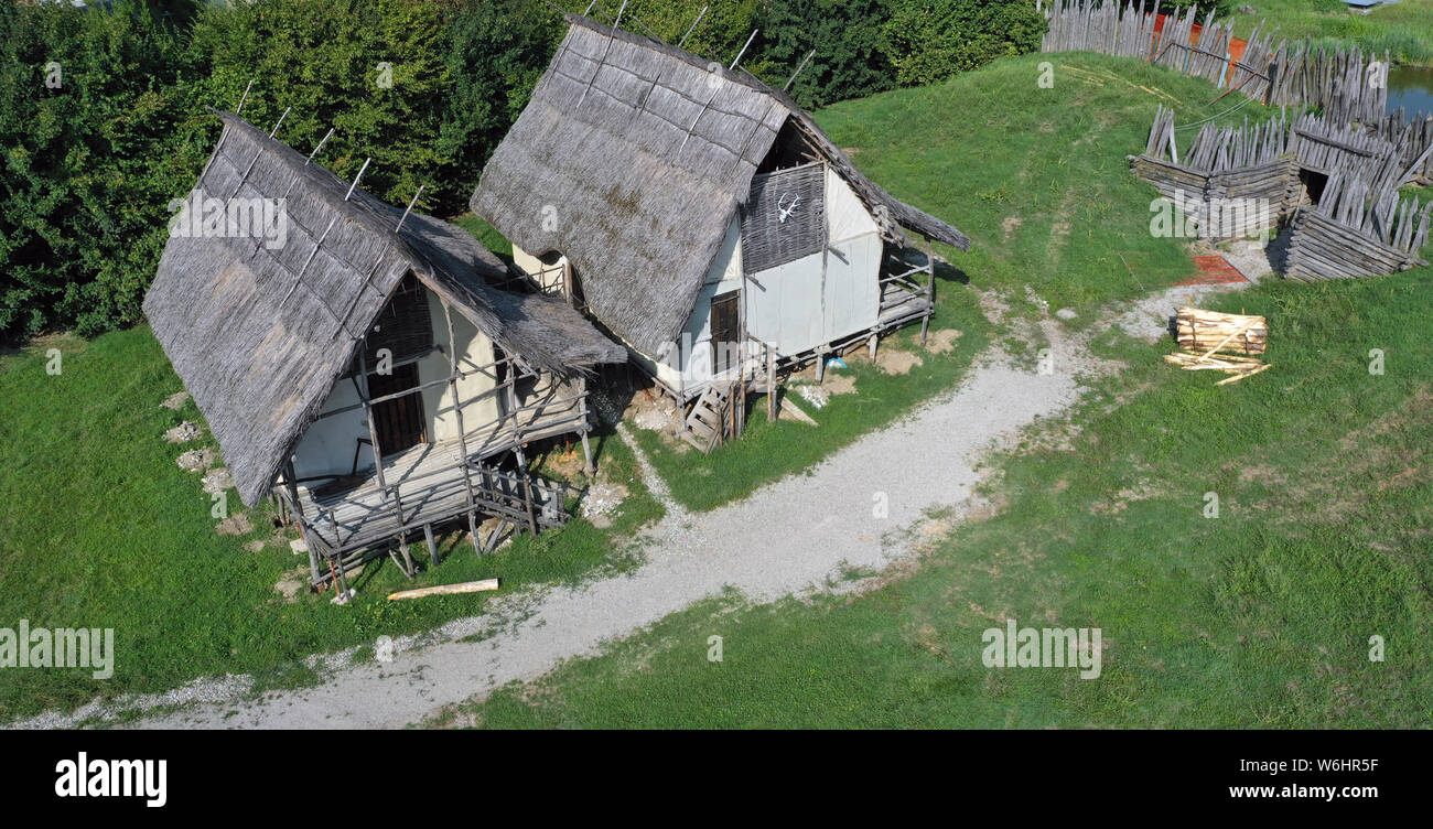 Castelnuovo Rangone, Montale, Modena / Italie : parc archéologique en plein air et modena italia musée de la terramara de Modène il montale Banque D'Images