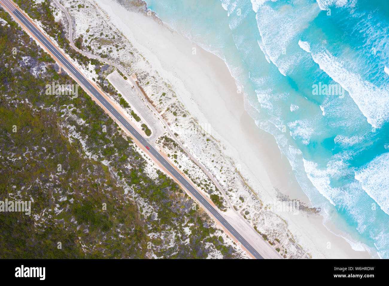 Vue aérienne de Great Ocean Drive à Esperance, Australie occidentale, Australie. Voyages et vacances. Banque D'Images