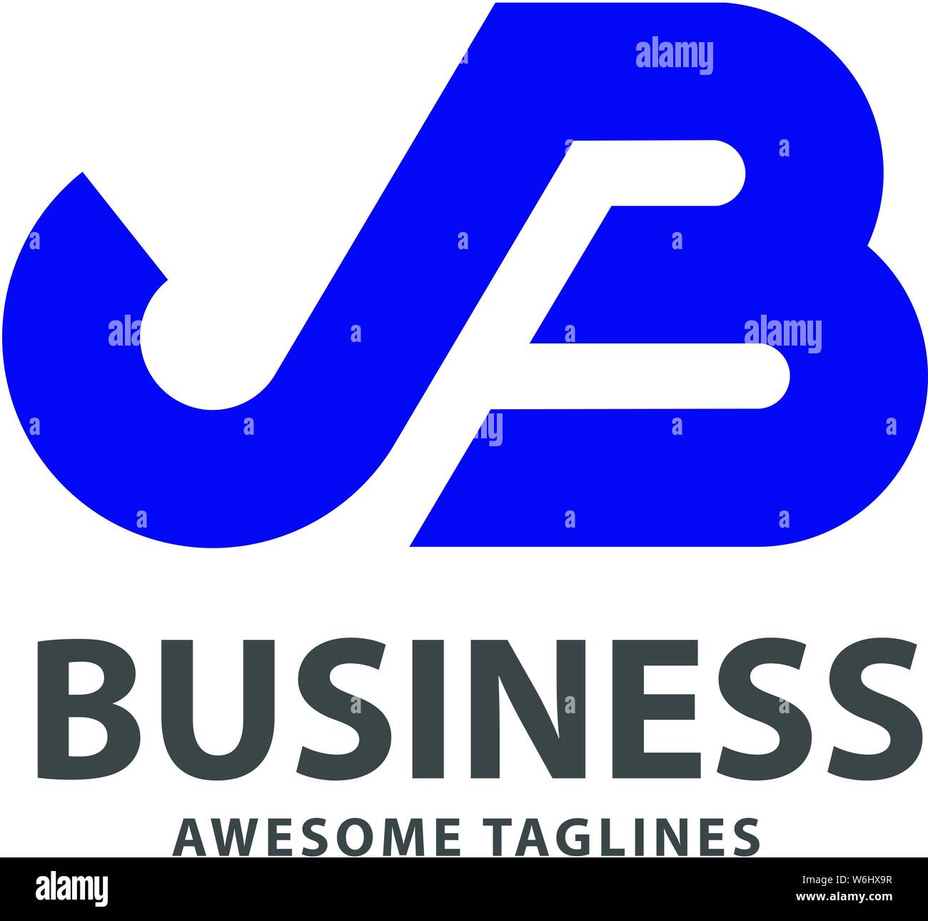 Lettre initiale forte création logo jb concept vector Illustration de Vecteur