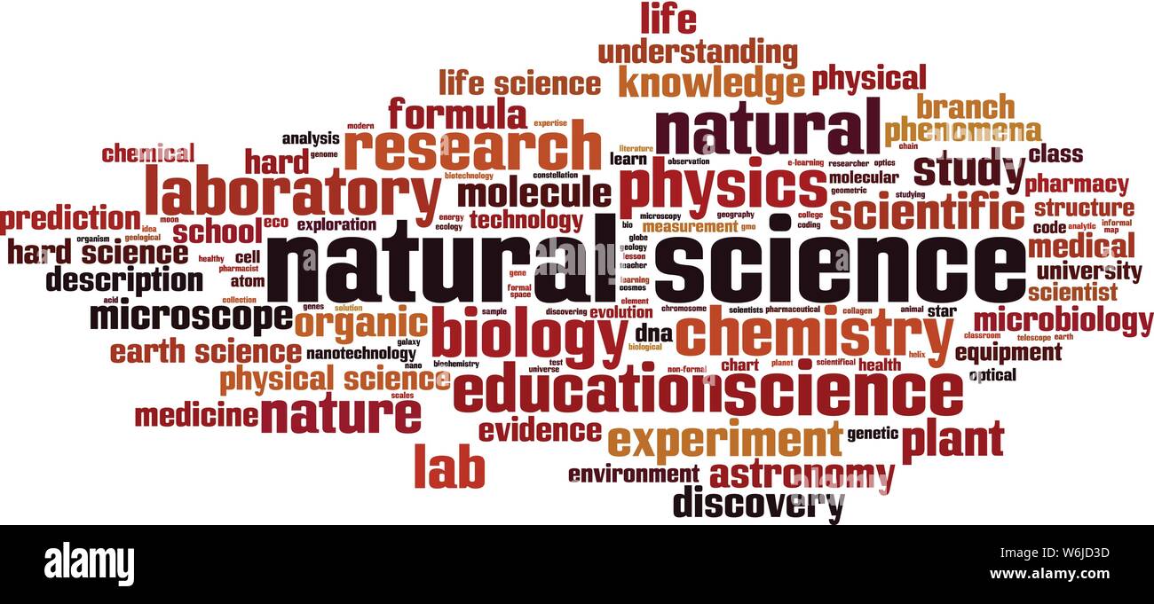 Sciences naturelles mot concept cloud. Collage de mots à propos de la science naturelle. Vector illustration Illustration de Vecteur