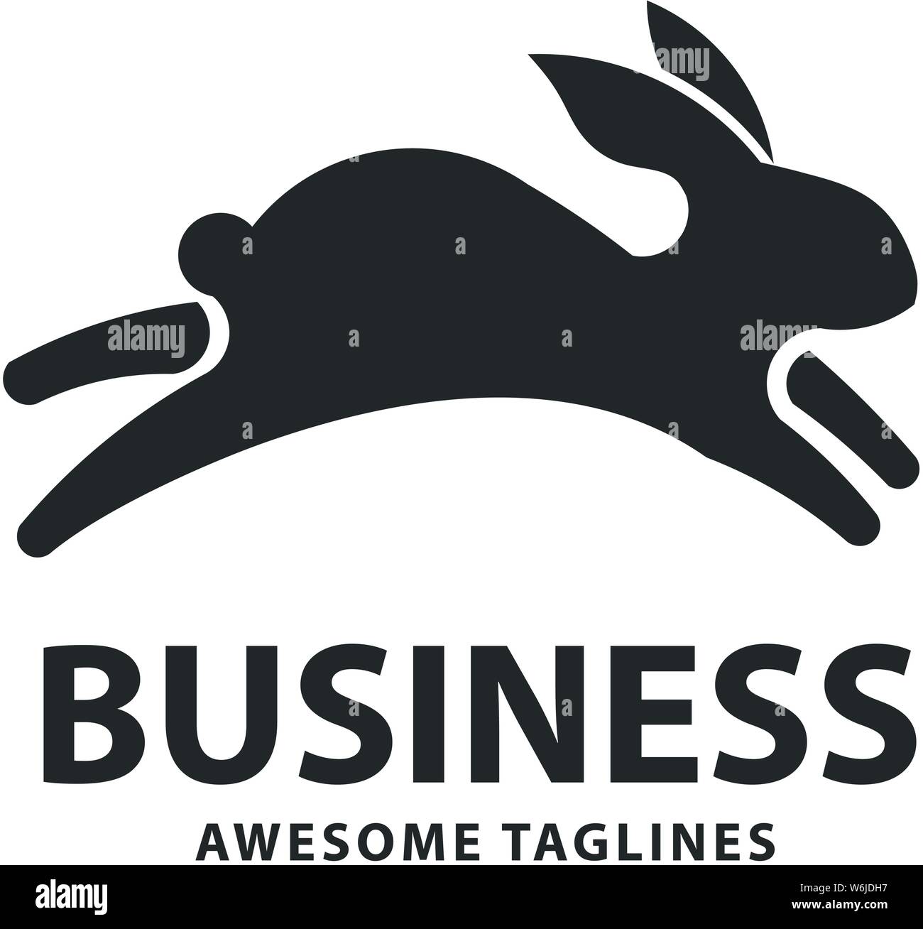 Le saut créatif ou logo lapin lapin vecteur élément concept Illustration de Vecteur