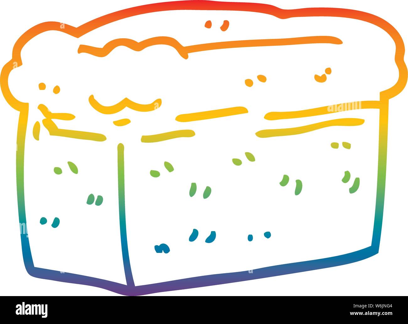 La ligne de gradient dimensions d'un dessin de miche de pain Illustration de Vecteur