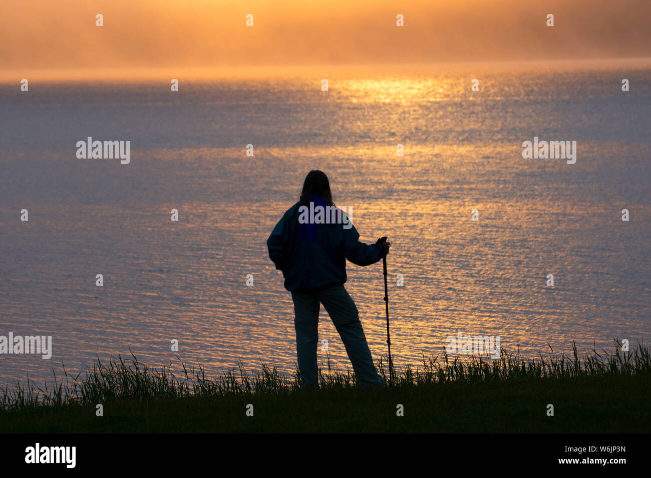 Coucher de randonneur, Chuff's Bight Park, Sandringham, Terre-Neuve et Labrador, Canada Banque D'Images