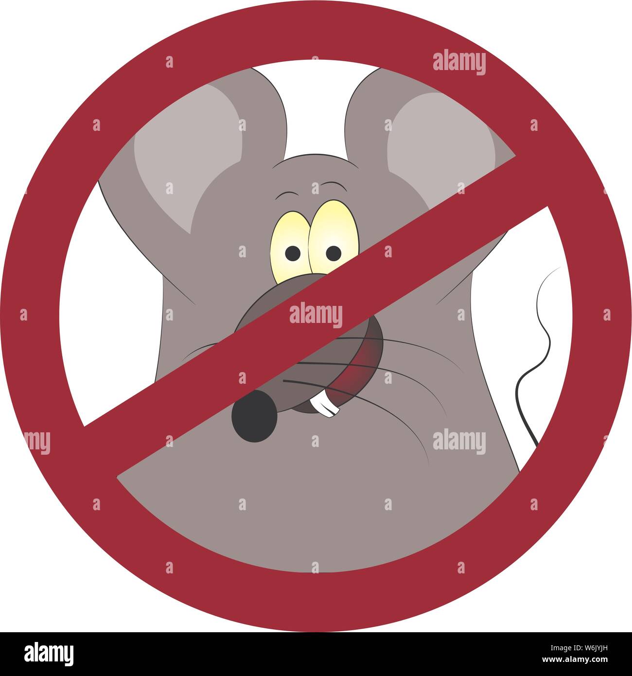 Avec un signe anti funny cartoon rat. vector illustration. Illustration de Vecteur