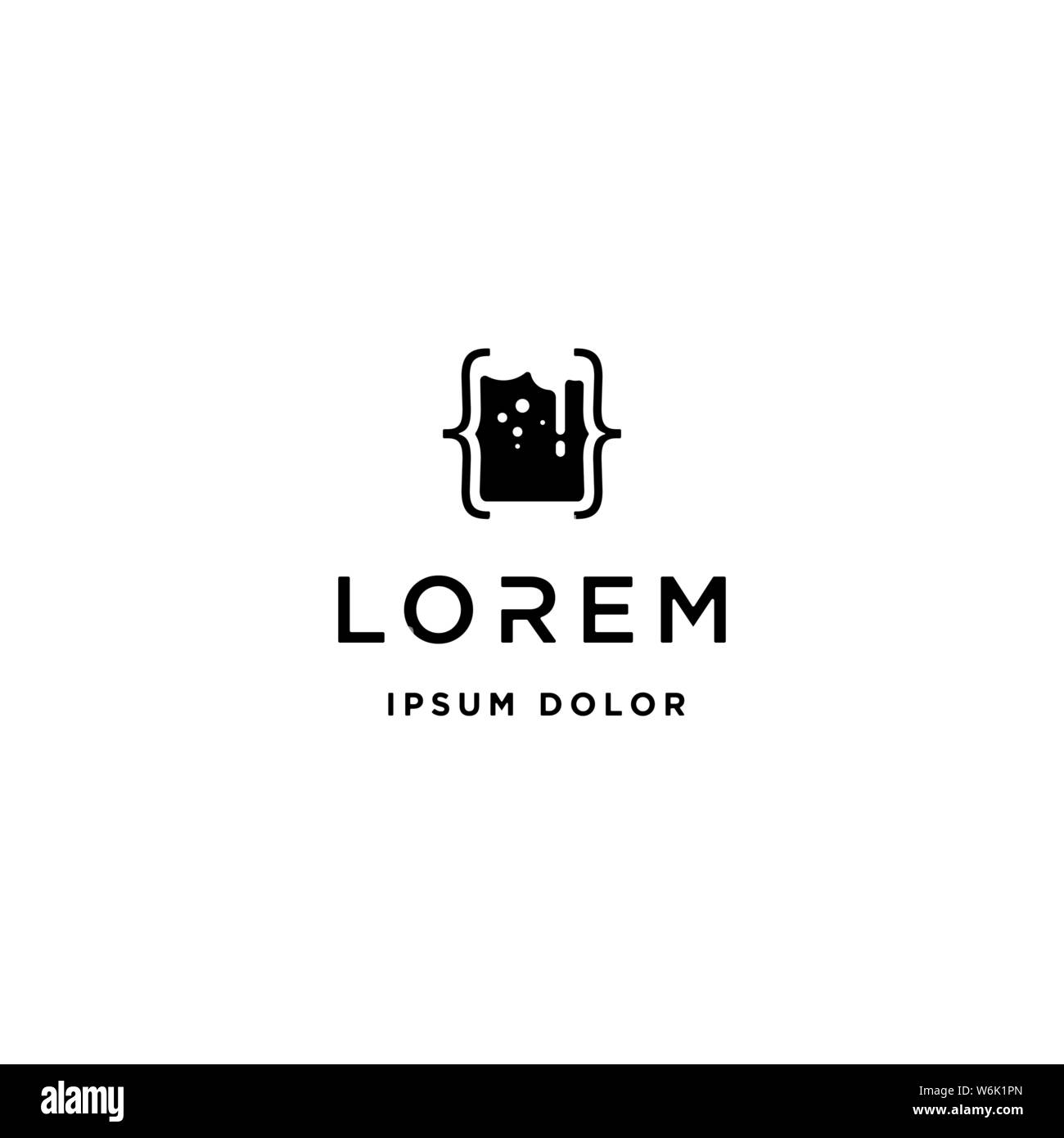 Code barre de la bière de conception de logo simple vecteur ligne de codage Illustration de Vecteur