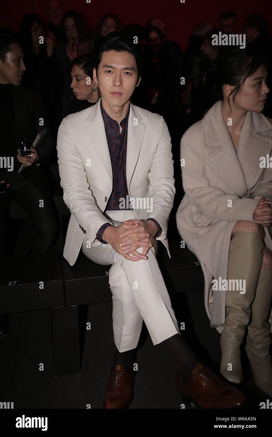 L'acteur sud-coréen Hyun Bin arrive pour l'de Salvatore Ferragamo's fashion show lors de la Milan Fashion Week Automne/Hiver 2018 à Milan, Italie, 24 févr Banque D'Images