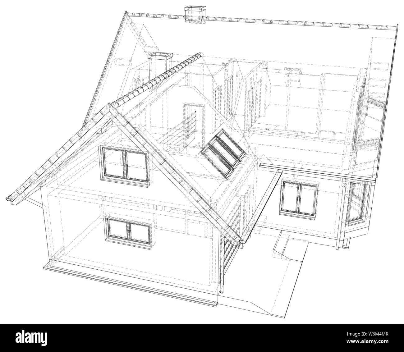 Fil maison blueprint - isolated over a white background Illustration de Vecteur