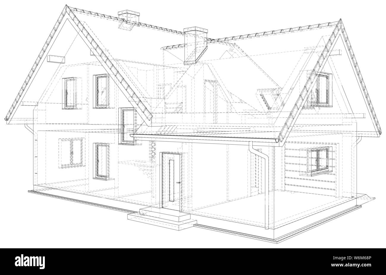 Croquis vecteur house sur le fond blanc. EPS 10 Illustration de Vecteur